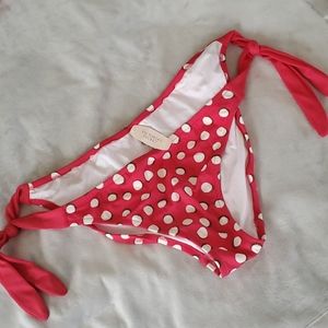 Victoria's secret polkadot swim bottom side tie